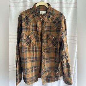 Tecovas Men’s Plaid Western Long Sleeve Pearl Snap Shirt